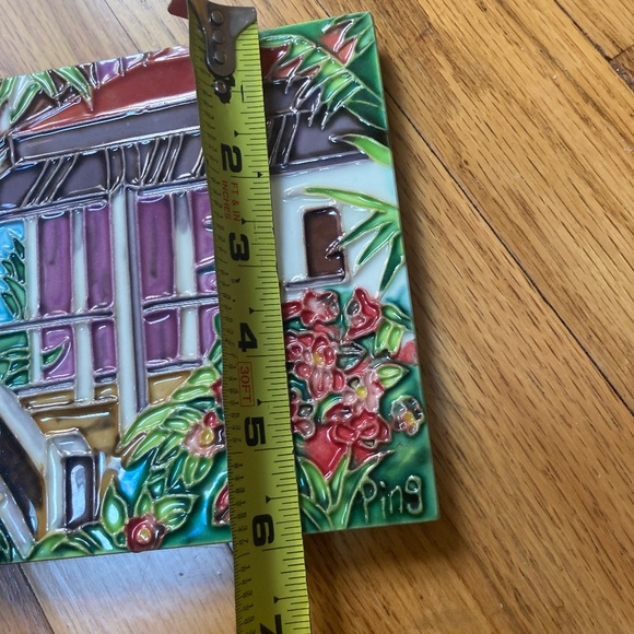 PING Artist Nautical Tropical Floral Ceramic Tile Art, Textured - Picture 7 of 9